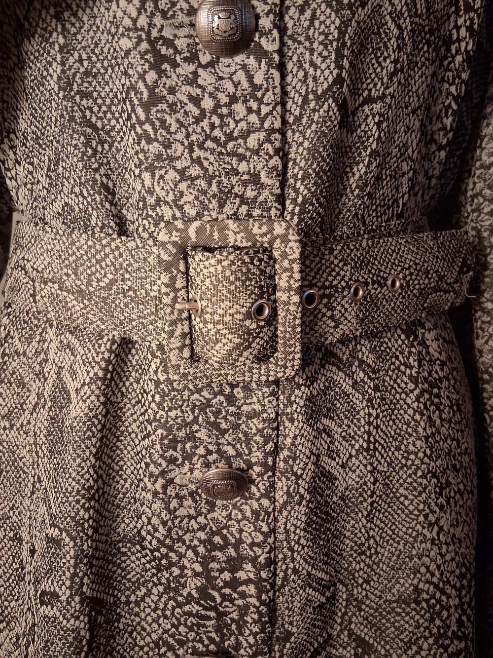 Leslie Fay Vintage Snake Skin Print Dress - Rare Find - Picture 3 of 13